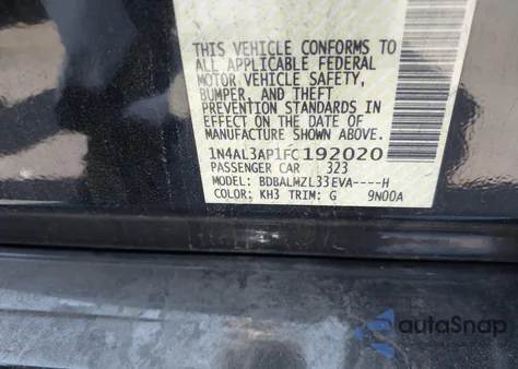 2015 Nissan Altima 2.5 Sv from USA, damaged, VIN 1N4AL3AP1FC192020